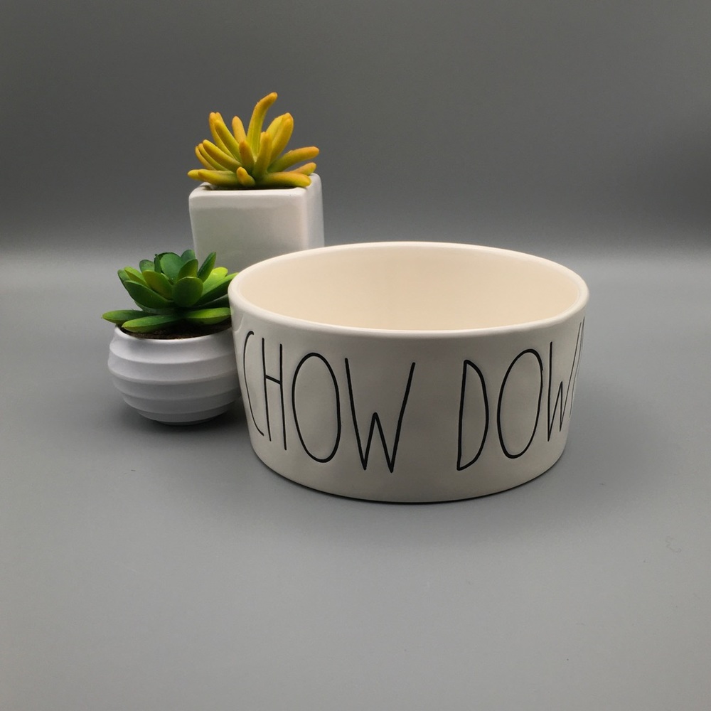 Rae Dunn “Chow Down” pet dog cat bowl. Pre 2018